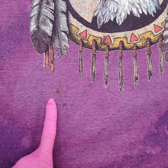 Vintage 1995 Native-American Bald-Eagle Shirt M/L 21x28 USA - Picture 3 of 15